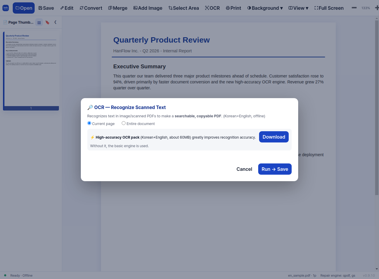 High-accuracy OCR for scanned documents